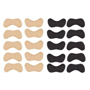 10 pairs of heel supports, heel pads, heel pads, scratch resistant and comfortable heel pads (5 pairs black and 5 pairs beige).