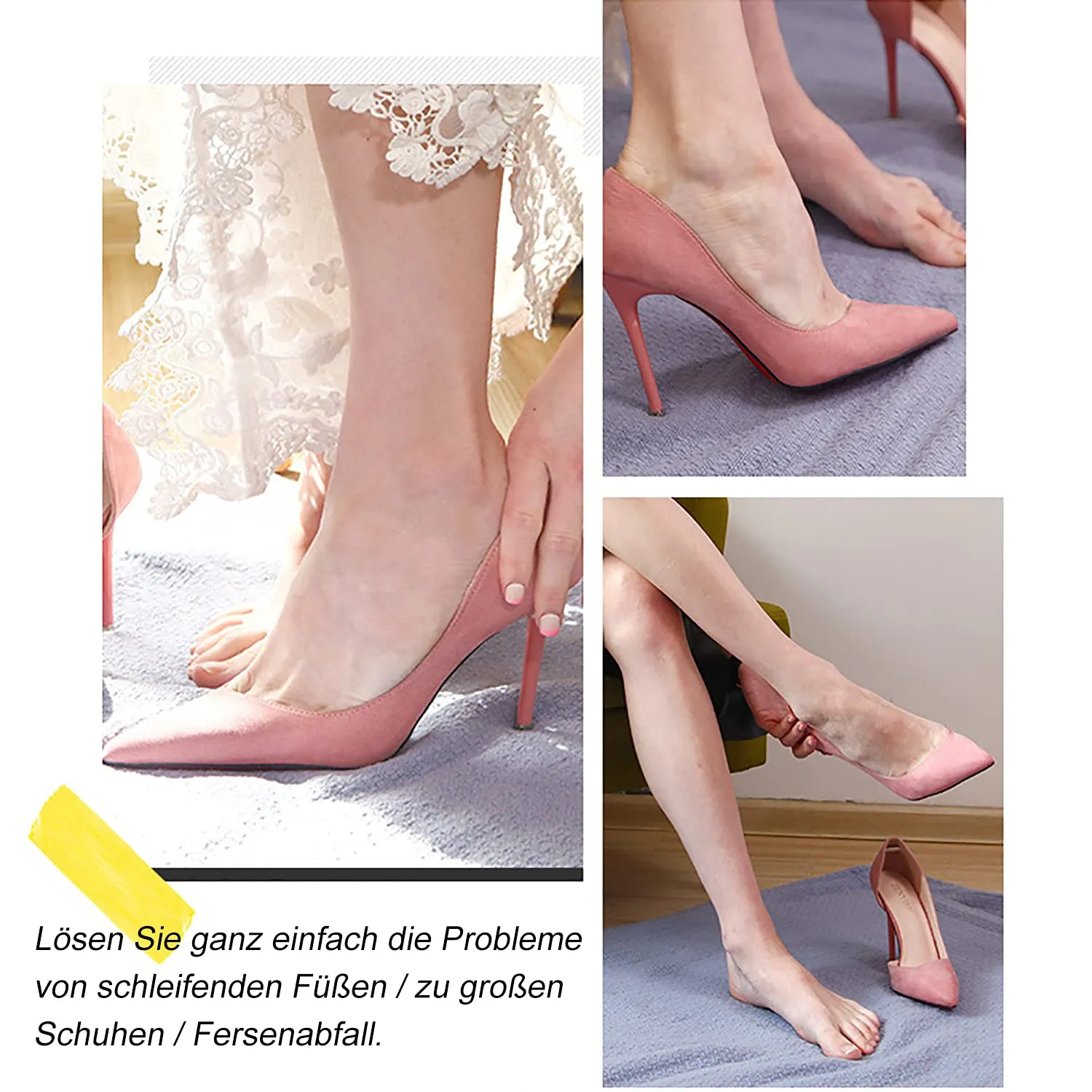 10 pairs of heel supports, heel pads, heel pads, scratch resistant and comfortable heel pads (5 pairs black and 5 pairs beige).