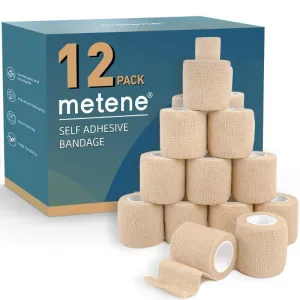12 Pack Adhesive Bandages, Athletic Tape 2 Inches x 5 Yards, Sports Tape, Breathable, & Waterproof
