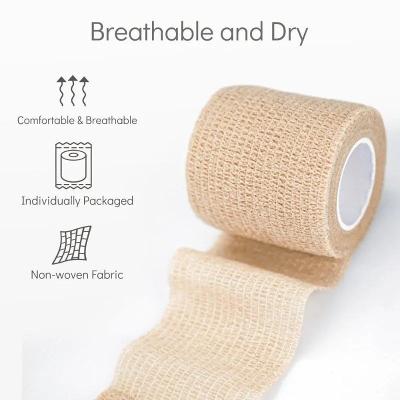 12 Pack Adhesive Bandages, Athletic Tape 2 Inches x 5 Yards, Sports Tape, Breathable, & Waterproof