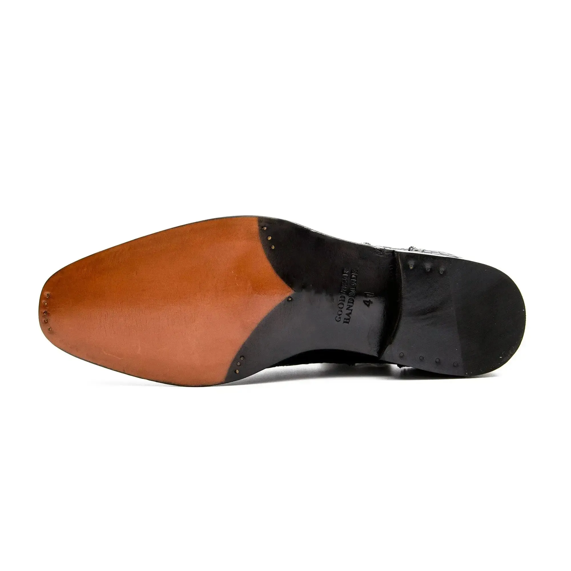 Alligator Skin Oxford Shoes Coffee