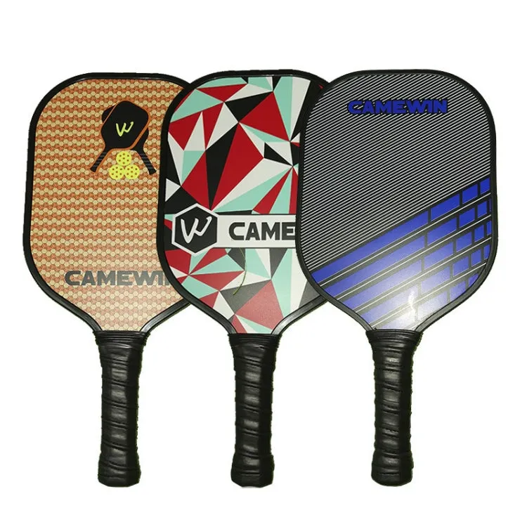 CAMEWIN  Carbon Fiber Pickleball Racket Set Include 2 Paddles 4 Balls 4 Hand Glue 1 Cover Bag(Red)