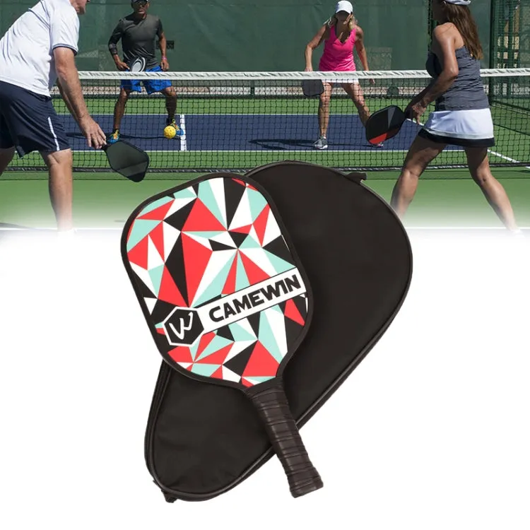 CAMEWIN  Carbon Fiber Pickleball Racket Set Include 2 Paddles 4 Balls 4 Hand Glue 1 Cover Bag(Red)