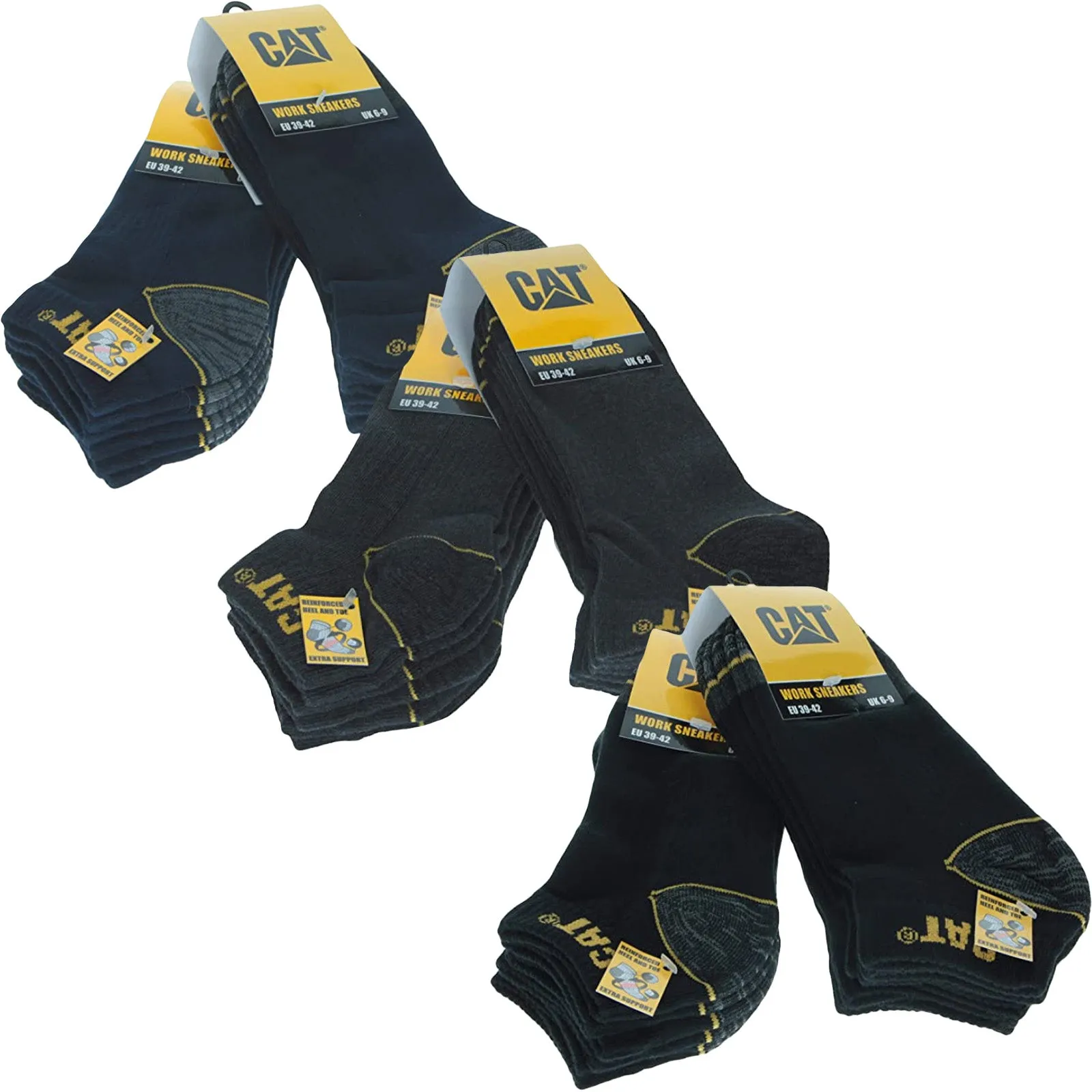CAT Caterpillar 6-Pack Ankle Socks