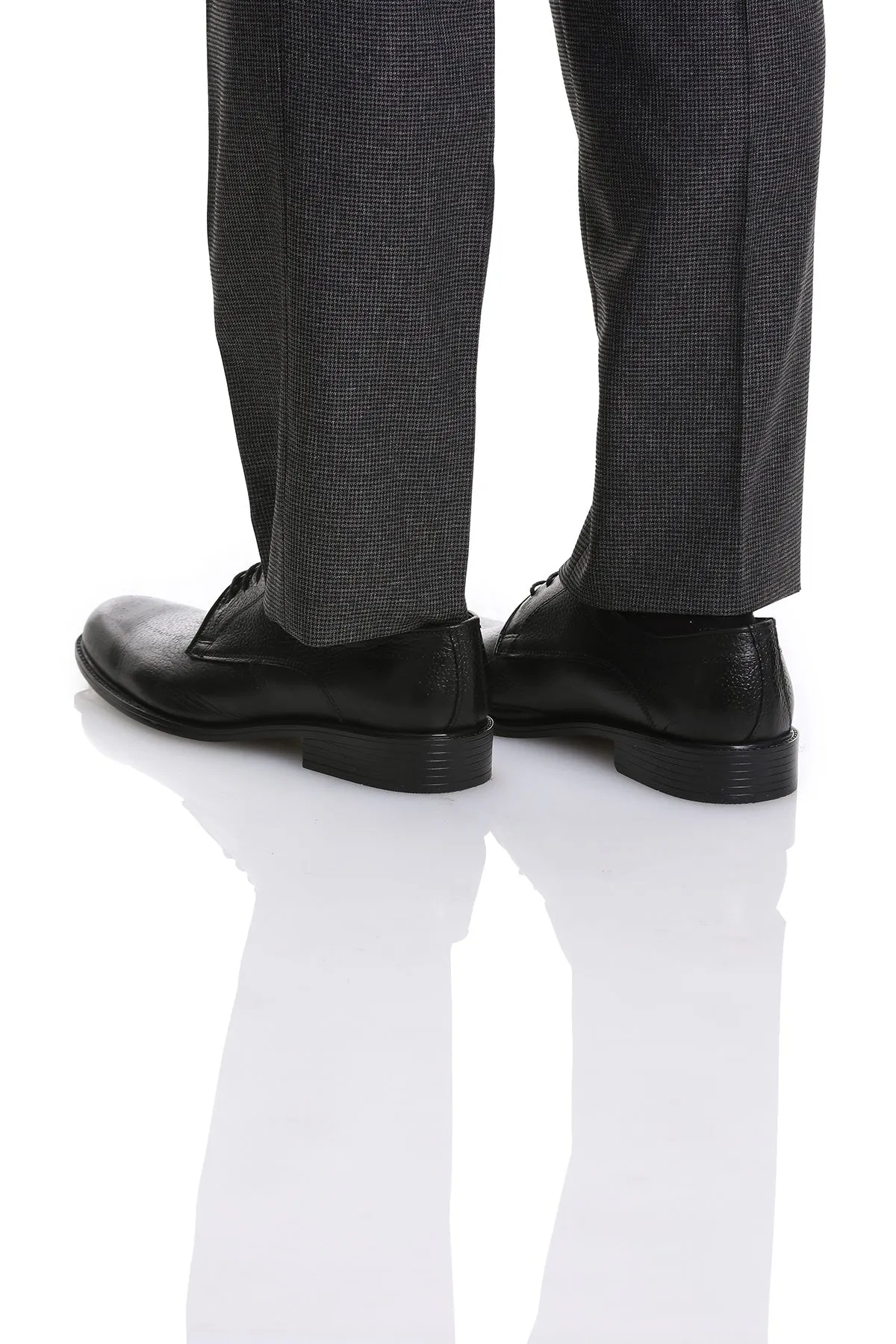 Classic Genuine Leather Black Aniline Lace-Up Shoes