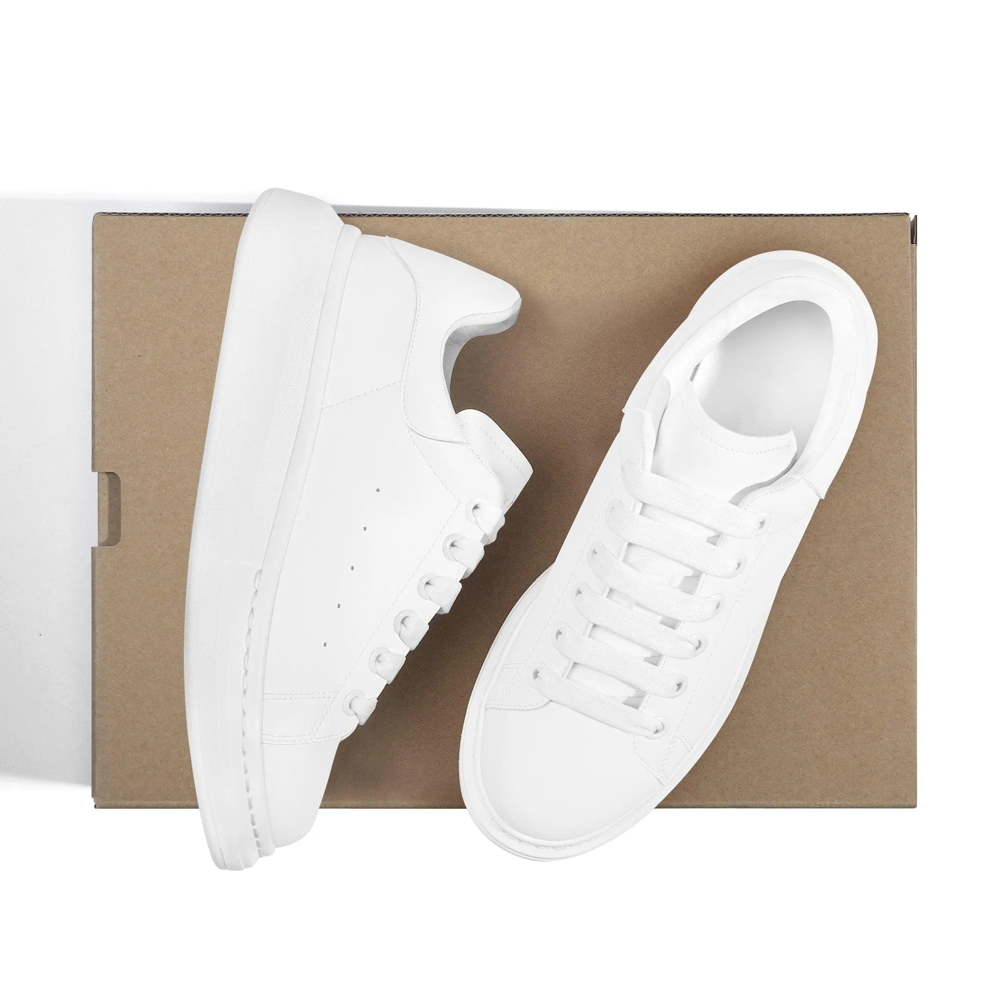 Custom Heighten Low Top Shoes - White D69