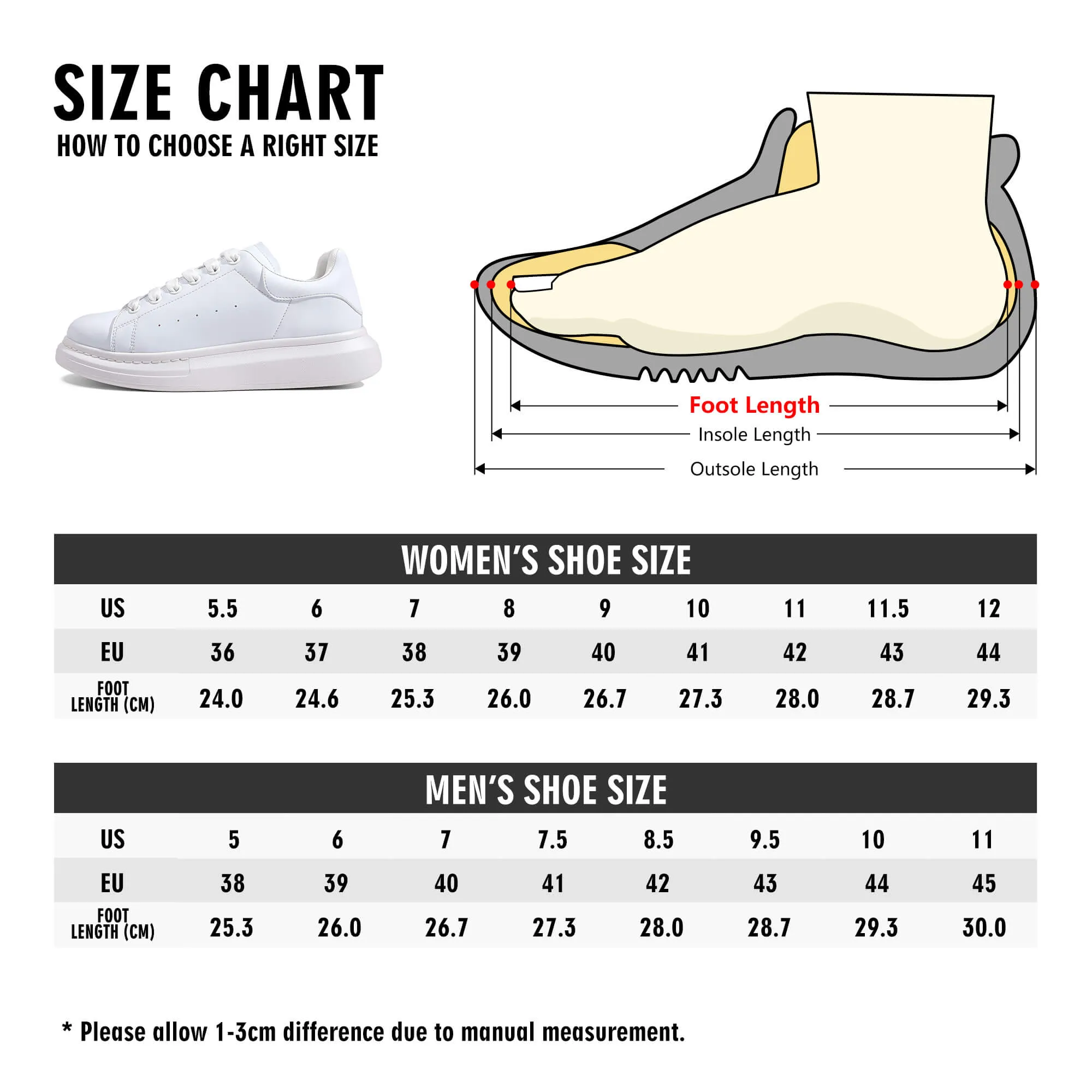 Custom Heighten Low Top Shoes - White D69