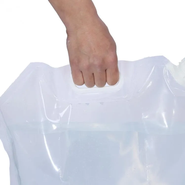 Foldable Water Bag Outdoor Sports Camping Hiking Storge Water Bucket Picnic Water Container Lifting Carrier Water Bag 5L(WHITE)