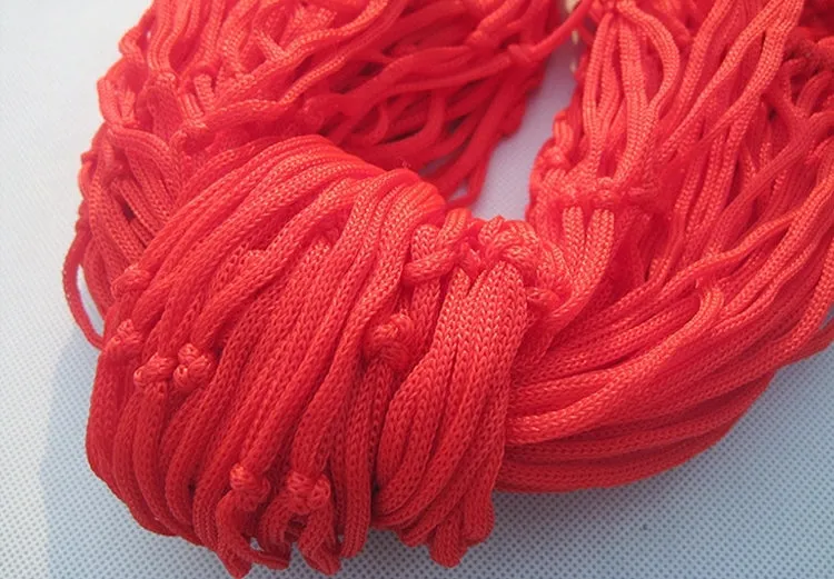 Hanging Nylon Mesh Rope Hammock Sleeping Hanging Bed (Red)