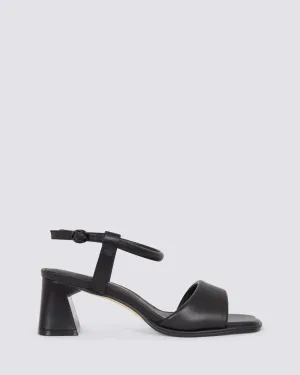 ICEBABY BLOCK HEELS BLACK LEATHER