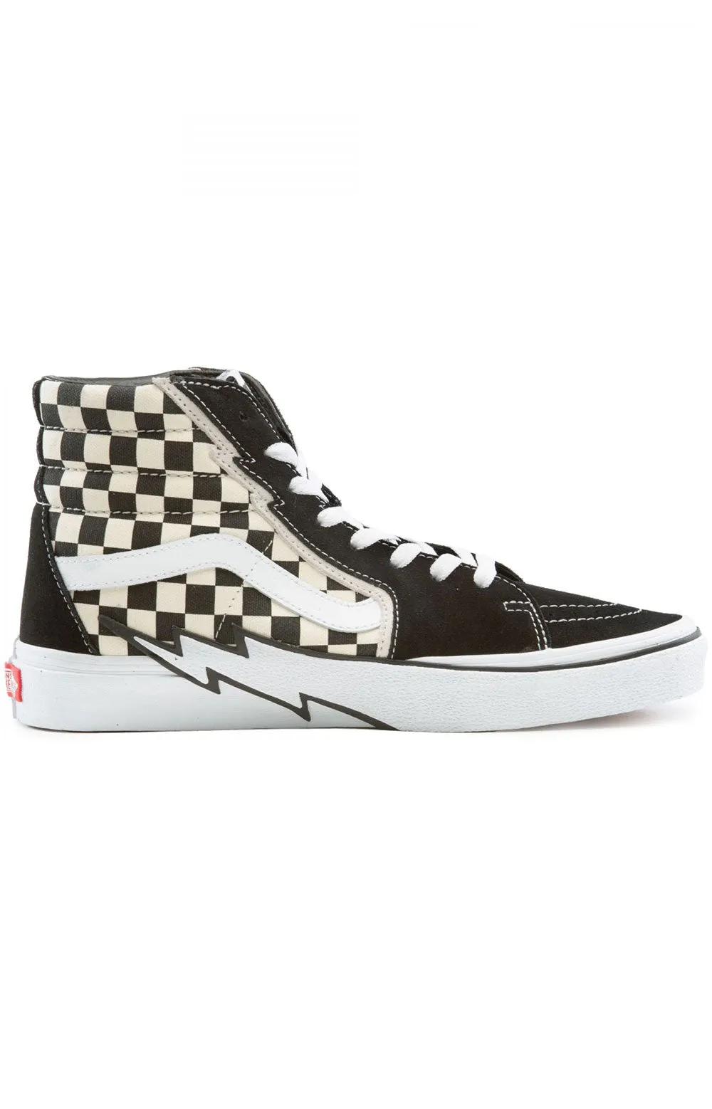 (Jiva04) Sk8 Hi Bolt Shoes   Black/White/Checkerboard
