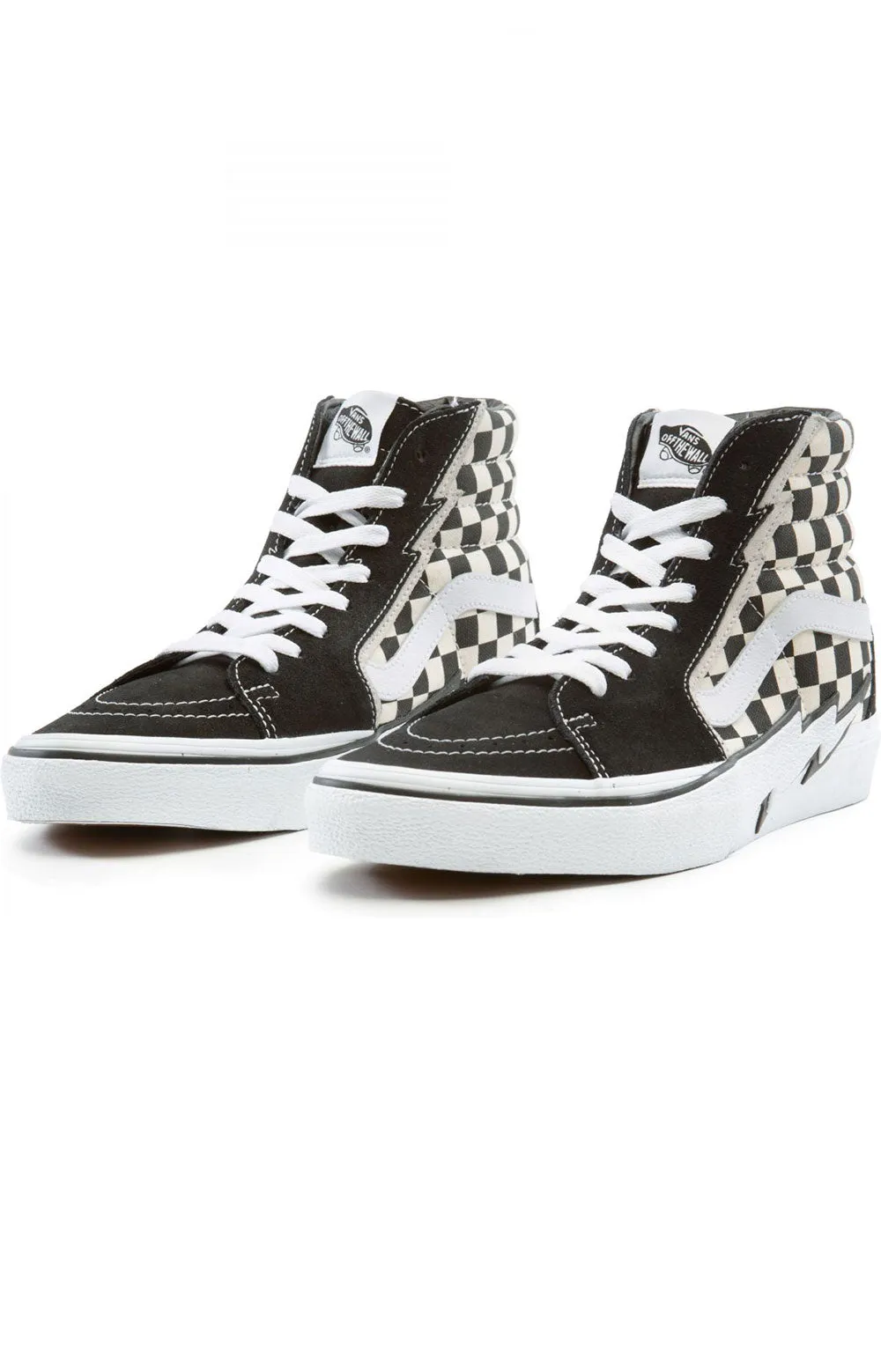 (Jiva04) Sk8 Hi Bolt Shoes   Black/White/Checkerboard