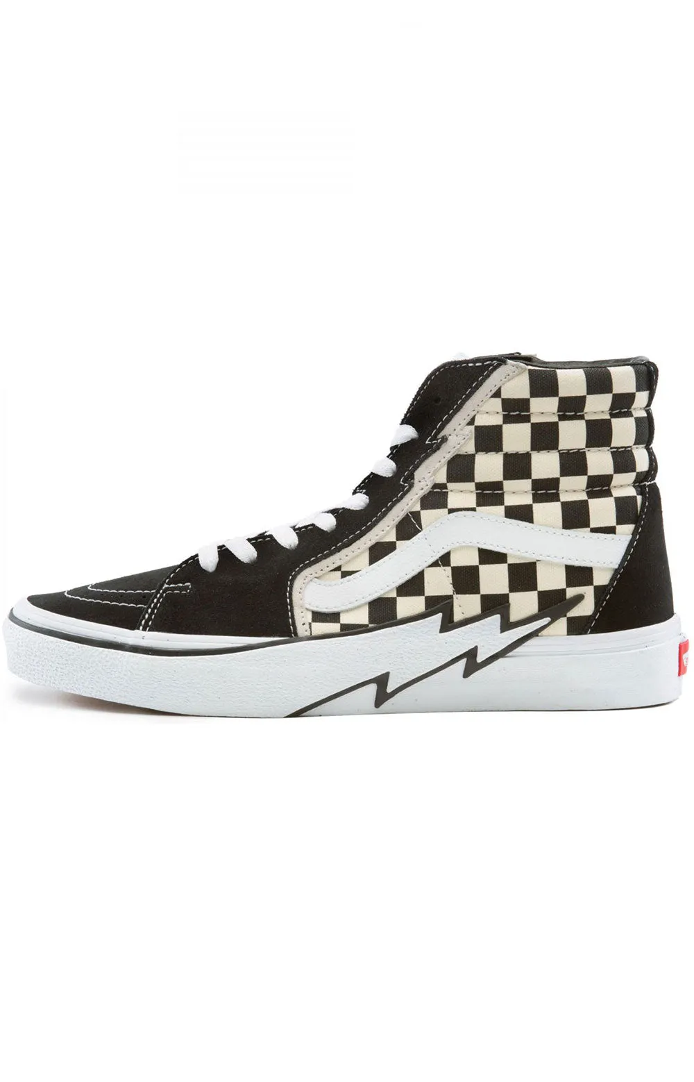 (Jiva04) Sk8 Hi Bolt Shoes   Black/White/Checkerboard
