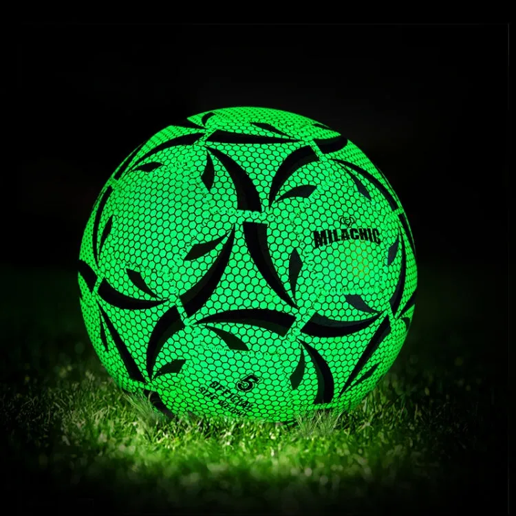 MILACHIC Night Light Competition Training Wear-Resistant PU Football(No.5 5060)