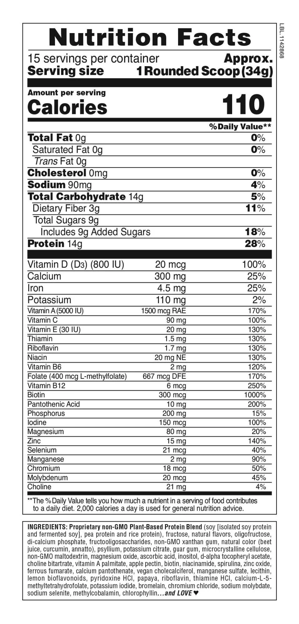 Nature's Plus Spiru-Tein Protein Peaches & Cream 1.1 lbs Powder