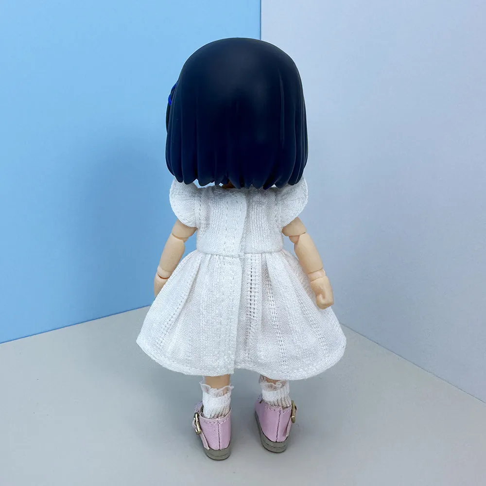 niannyyhouse 1/12 BJD Doll Clothes White Dress Shoes Socks OB11 4.3in Action Figures Doll Dressup