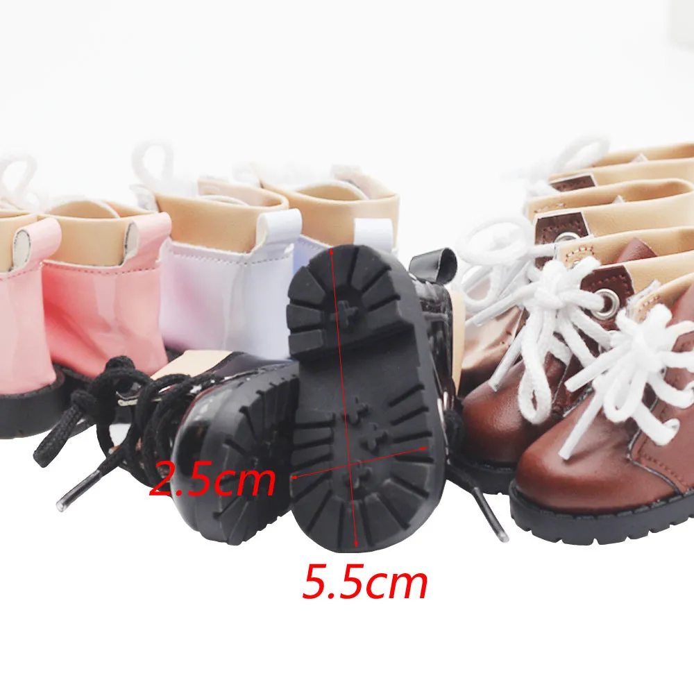 niannyyhouse 20cm Plush Doll Boots Leather Shoes Length 5.5cm 8in Doll Accessories Dress Up