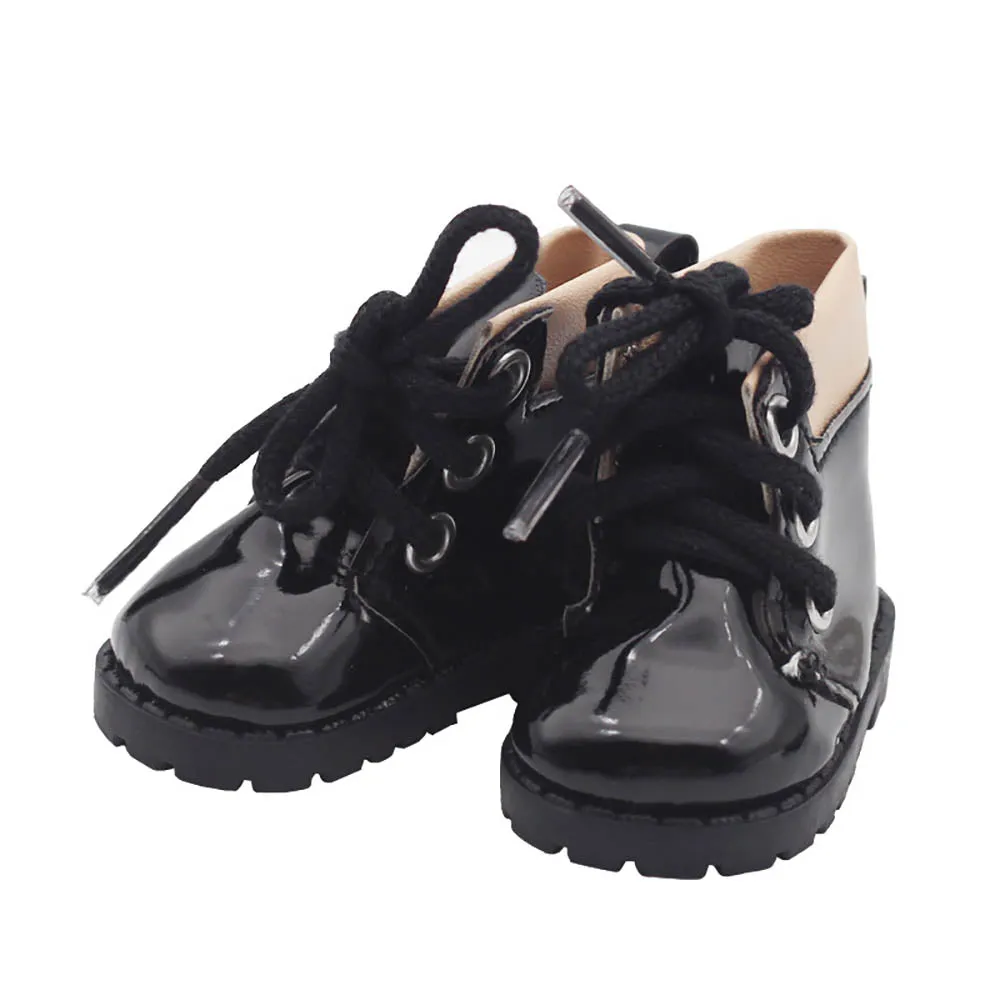 niannyyhouse 20cm Plush Doll Boots Leather Shoes Length 5.5cm 8in Doll Accessories Dress Up