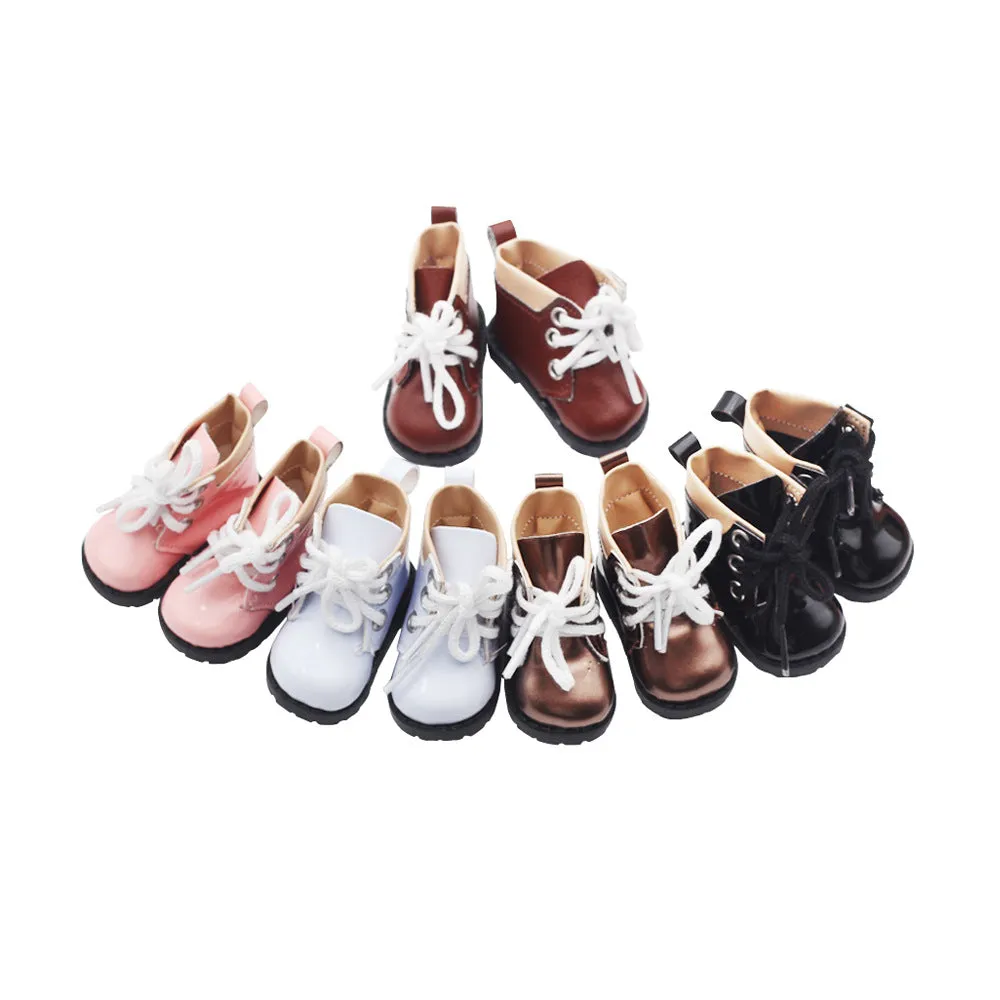 niannyyhouse 20cm Plush Doll Boots Leather Shoes Length 5.5cm 8in Doll Accessories Dress Up