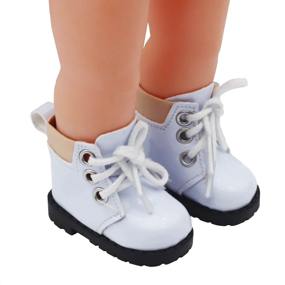 niannyyhouse 20cm Plush Doll Boots Leather Shoes Length 5.5cm 8in Doll Accessories Dress Up