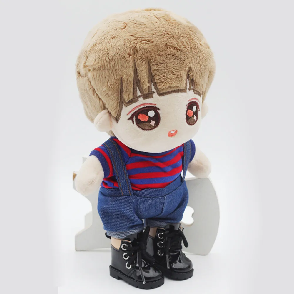 niannyyhouse 20cm Plush Doll Boots Leather Shoes Length 5.5cm 8in Doll Accessories Dress Up