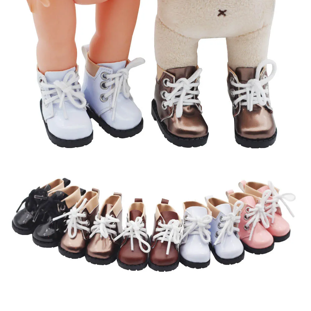 niannyyhouse 20cm Plush Doll Boots Leather Shoes Length 5.5cm 8in Doll Accessories Dress Up
