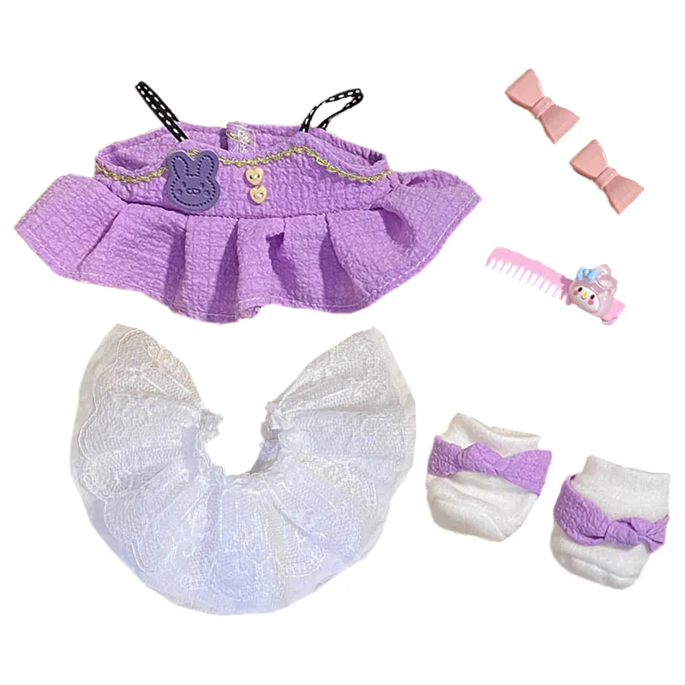 niannyyhouse 20cm Plush Doll Clothes Dress Petticoat Shoes Accessories Princess Skirt Set Soft Stuffed Plush Toy Dressup