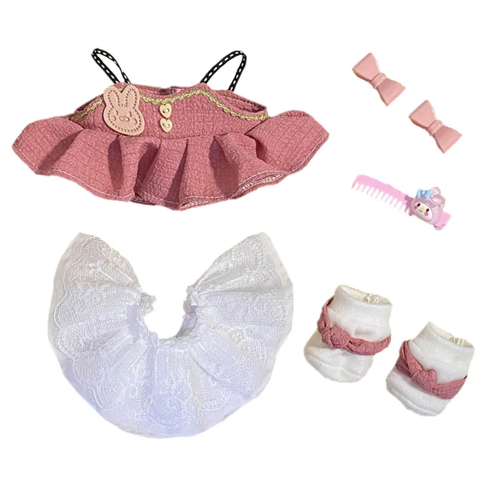 niannyyhouse 20cm Plush Doll Clothes Dress Petticoat Shoes Accessories Princess Skirt Set Soft Stuffed Plush Toy Dressup