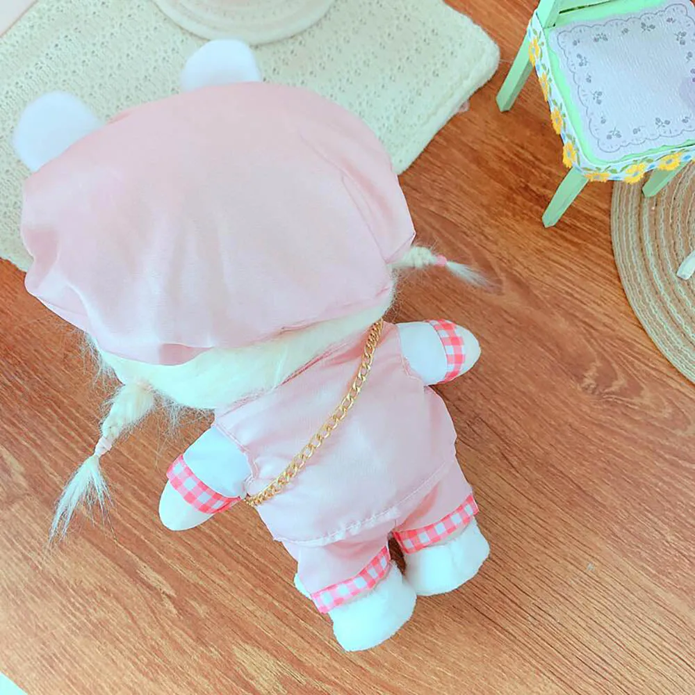 niannyyhouse Pink Rabbit 6-Piece Set Dress Up 8in（20cm）Humanoid Doll Stuffed Animals Clothes for Girls