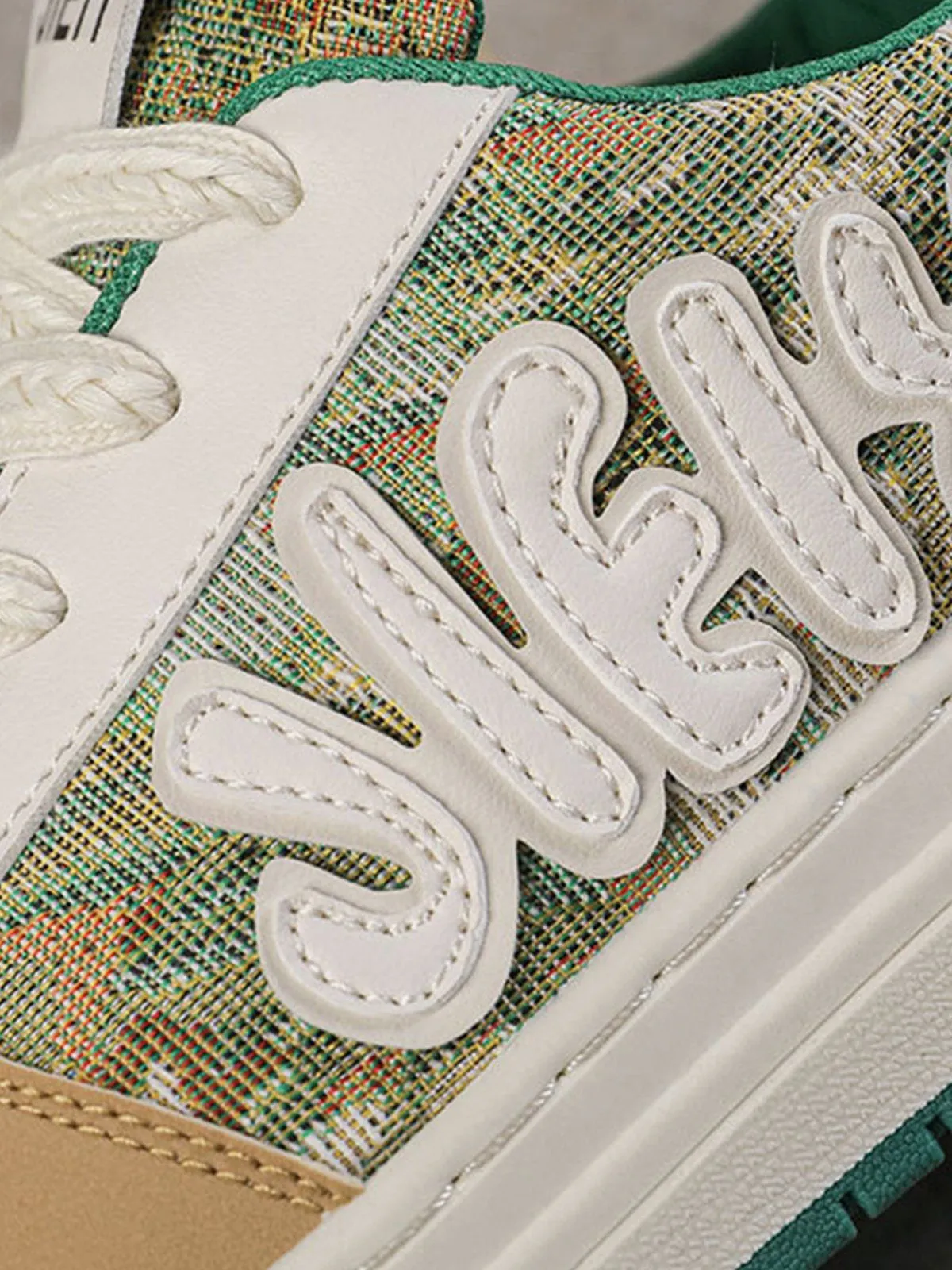 Niceprimes Letter Print Patchwork Skate Shoes