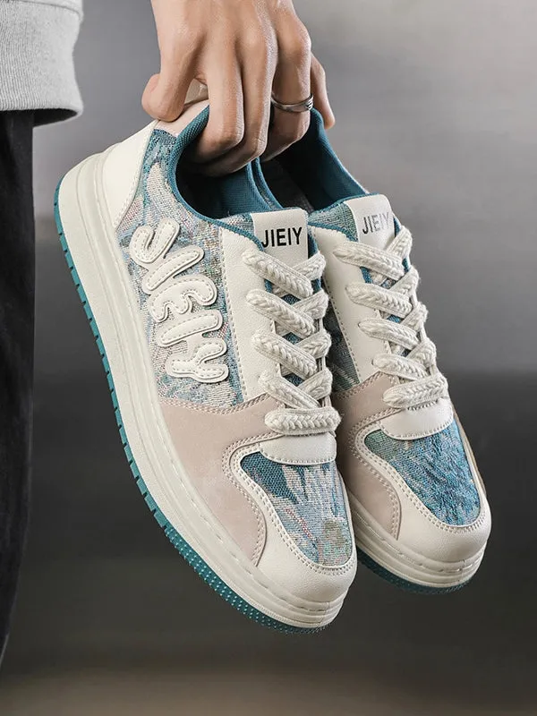 Niceprimes Letter Print Patchwork Skate Shoes