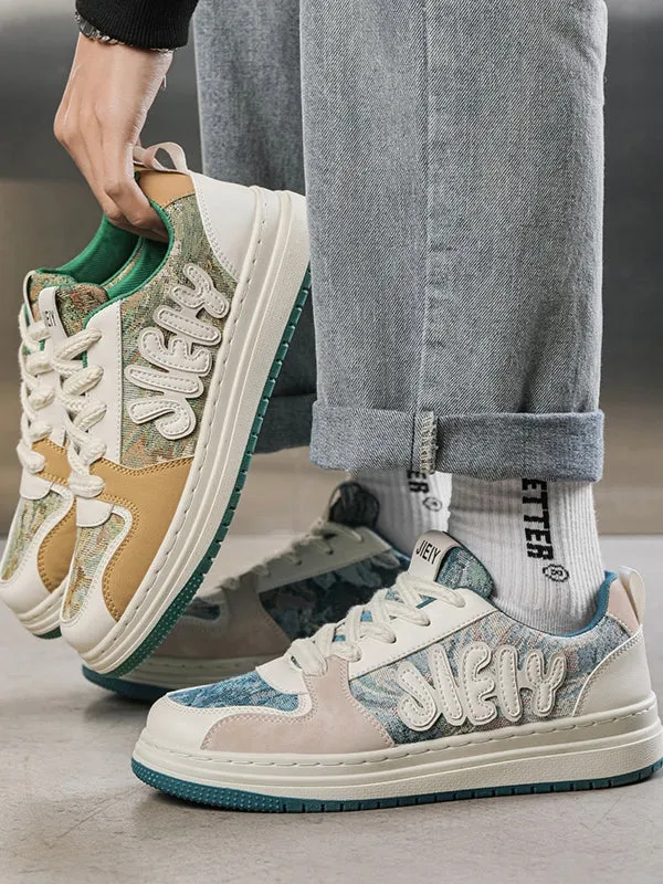 Niceprimes Letter Print Patchwork Skate Shoes
