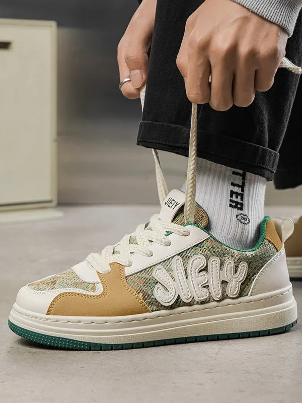 Niceprimes Letter Print Patchwork Skate Shoes