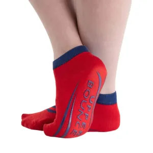 Non-Slip Trampoline Ankle Socks - Red for Kids: Ages 3 to 6 Years