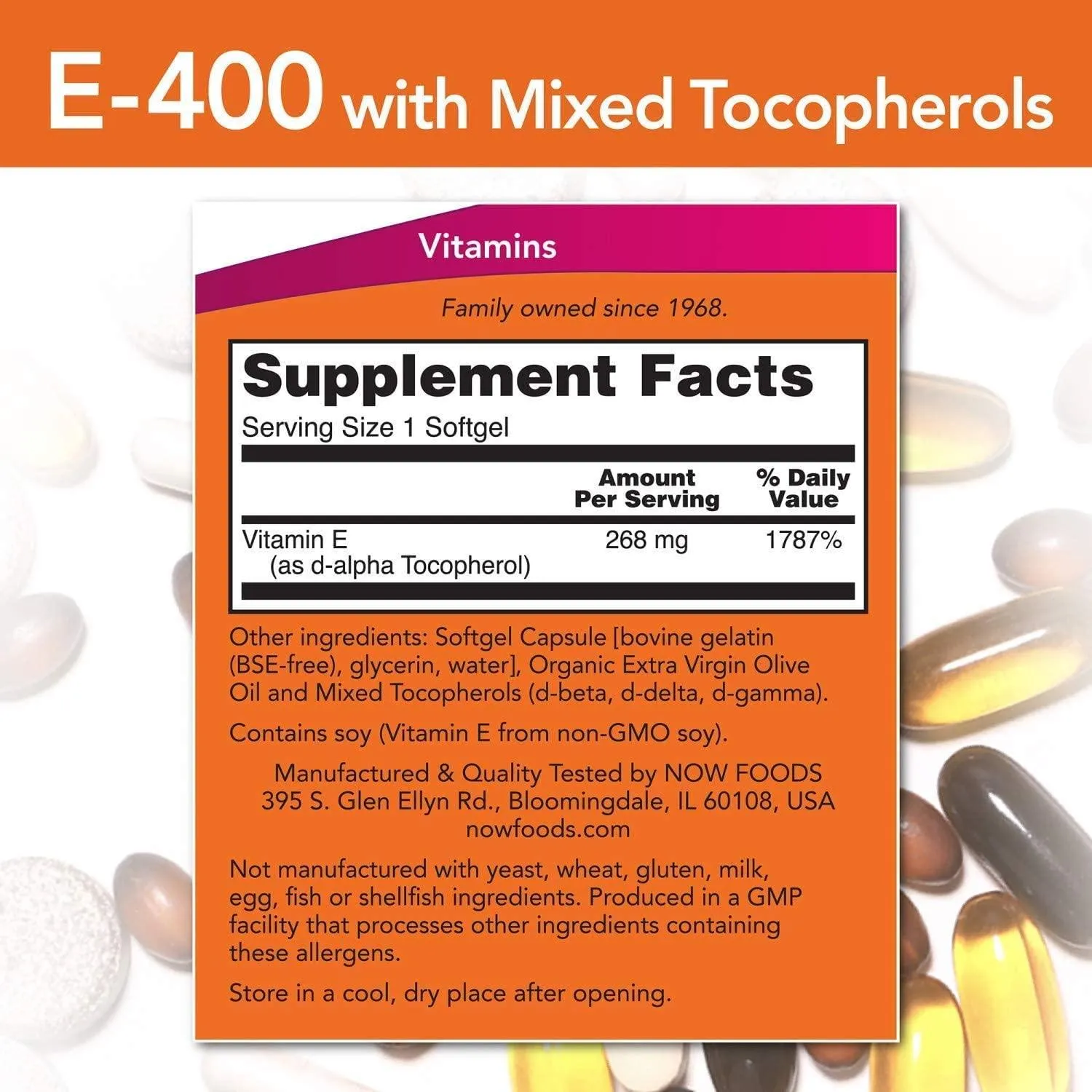 Now Foods E-400 Iu Softgels 50'S