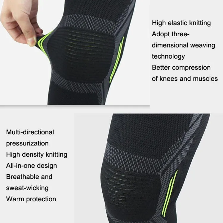 Nylon Sports Protective Gear Four-Way Stretch Knit Knee Pads, Size: XL(Black Blue)