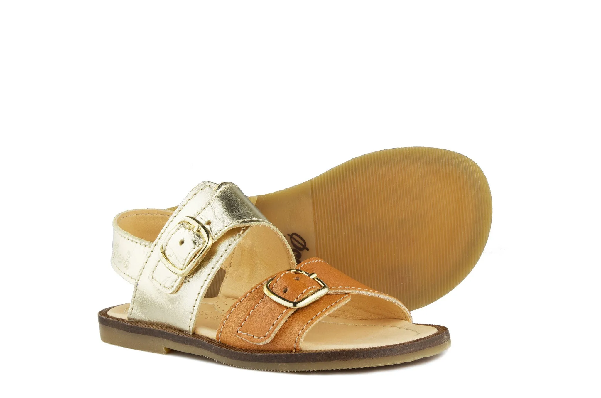 Ocra Girls Gold and Tan Sandal