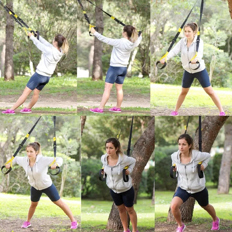 P3-3 Adjustable Fitness Exercise Hanging Pulling Rope TRP3X Wall Pulley Yoga Belt, Main Belt: 1.4m, 1.9m After Adjusted, Athletic Version(Army Green)