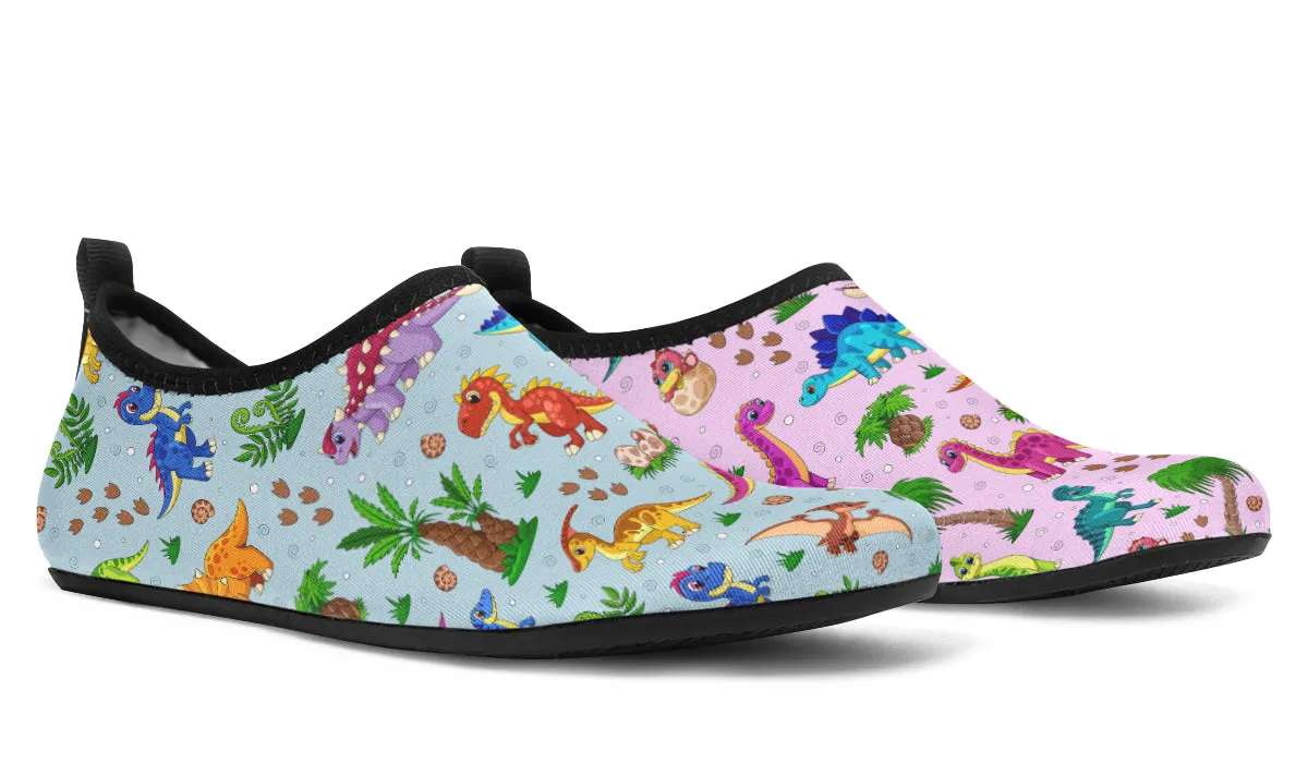 Pink And Blue Mismatched Baby Dinos Water Shoes