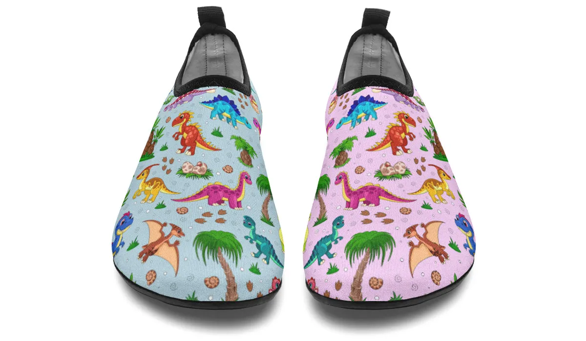 Pink And Blue Mismatched Baby Dinos Water Shoes