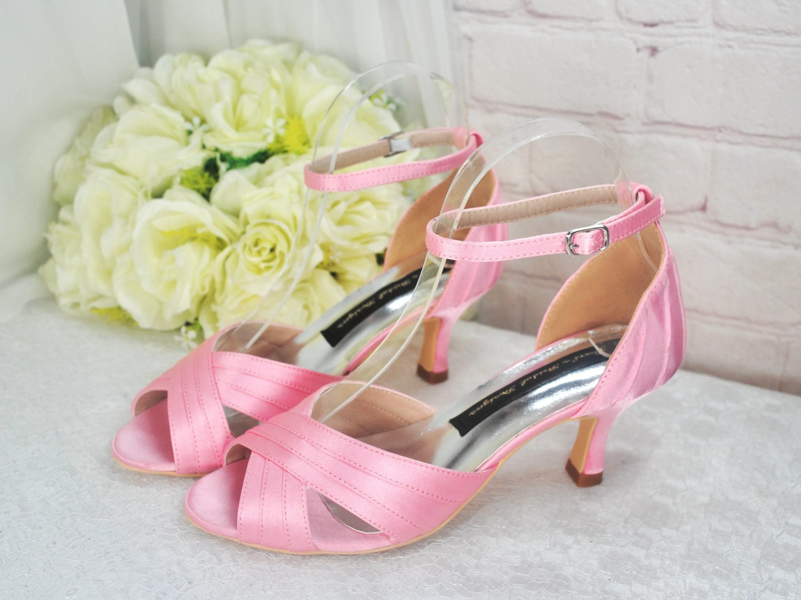 Pink Satin Sandals Uk4/US6.5
