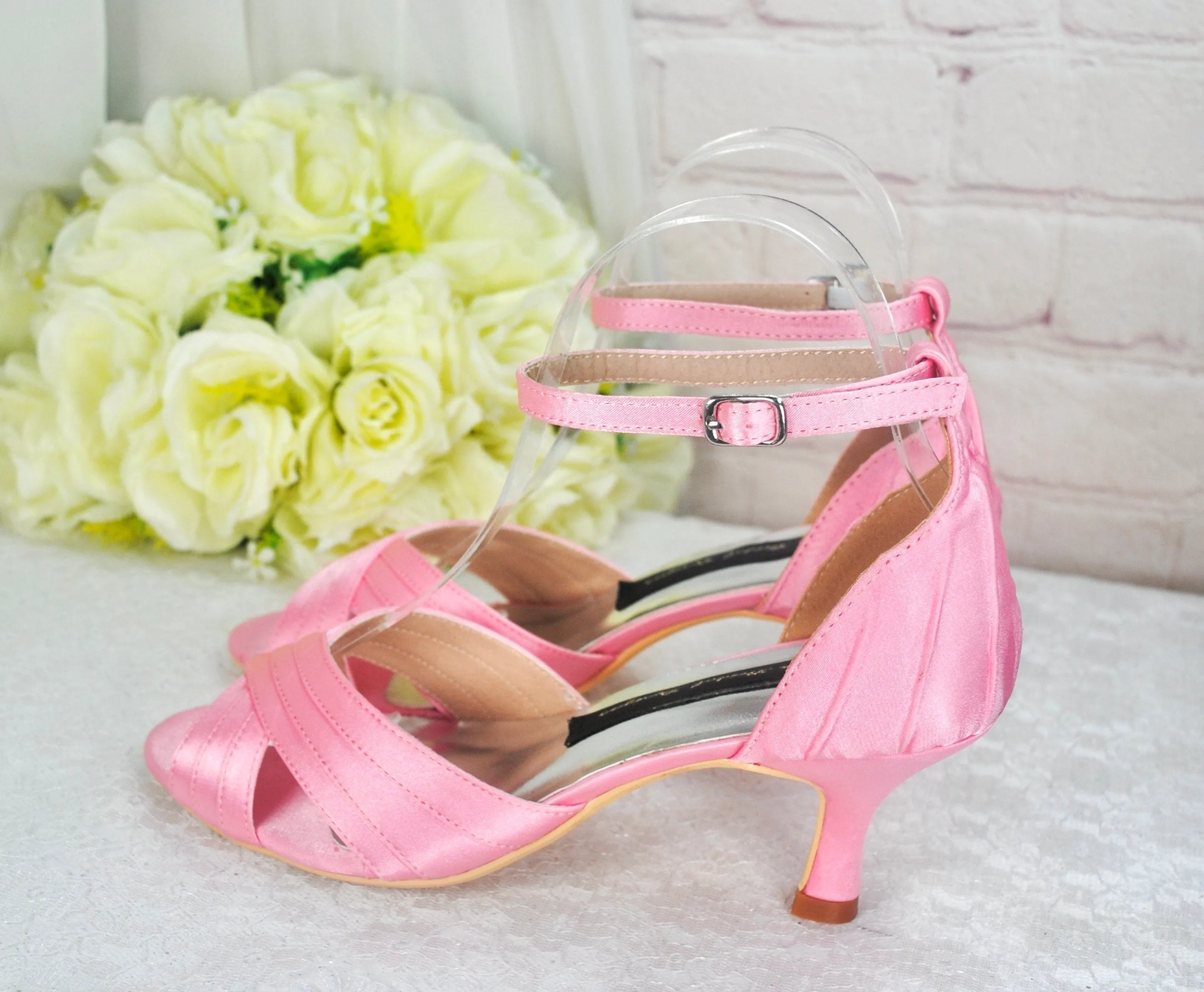 Pink Satin Sandals Uk4/US6.5