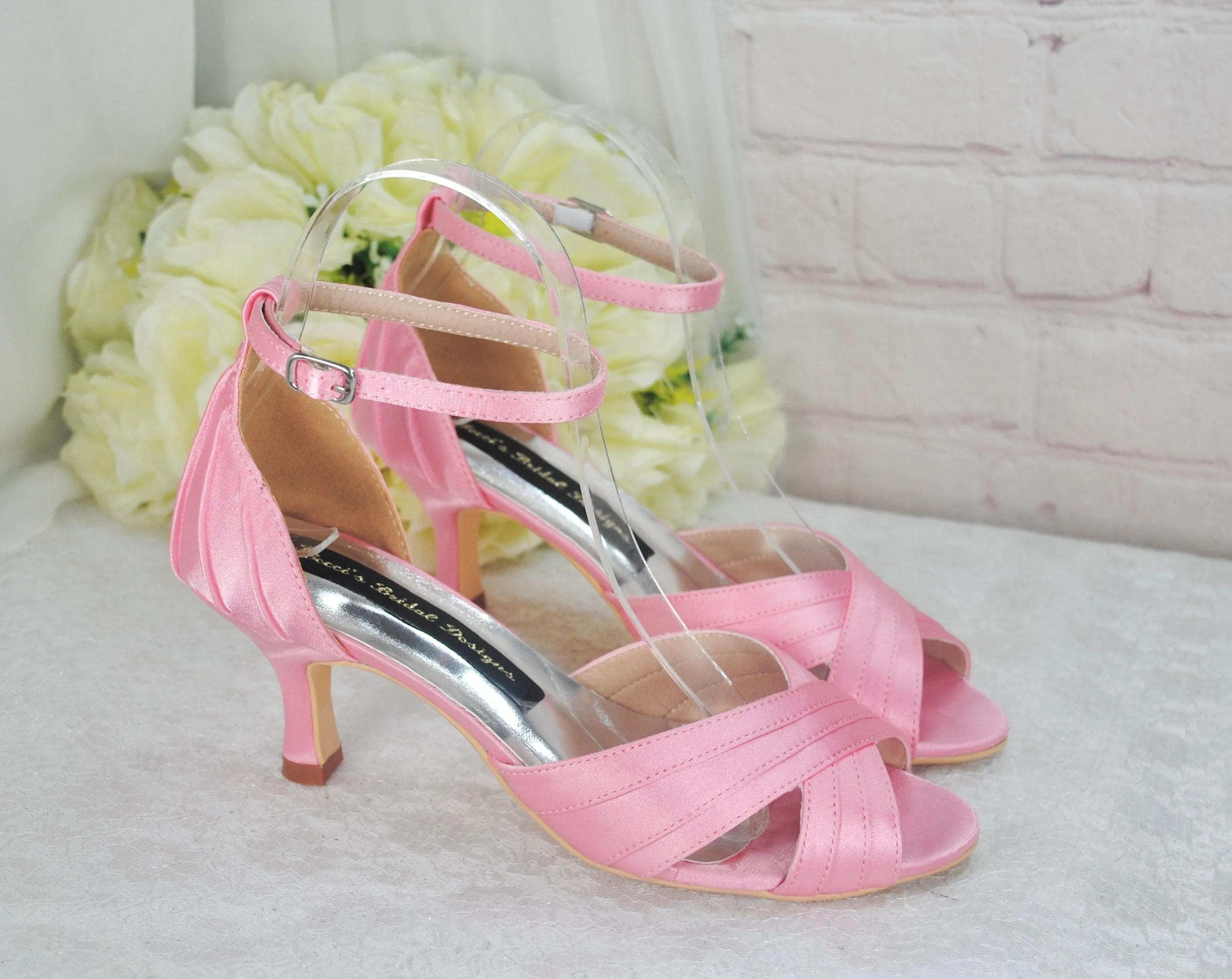 Pink Satin Sandals Uk4/US6.5