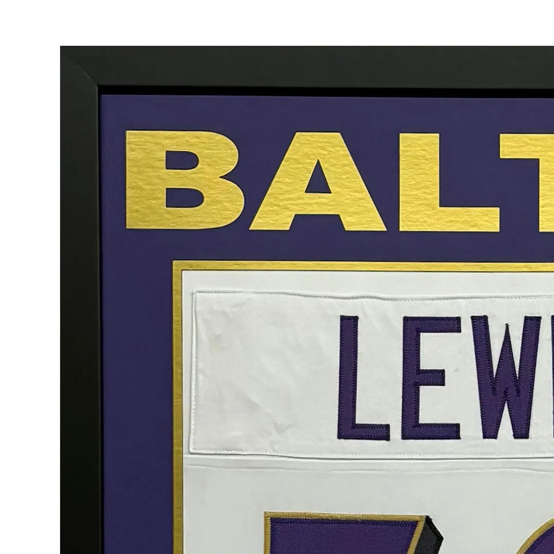 Ray Lewis Signed Baltimore Ravens Custom Space Saver Framed Football Jersey