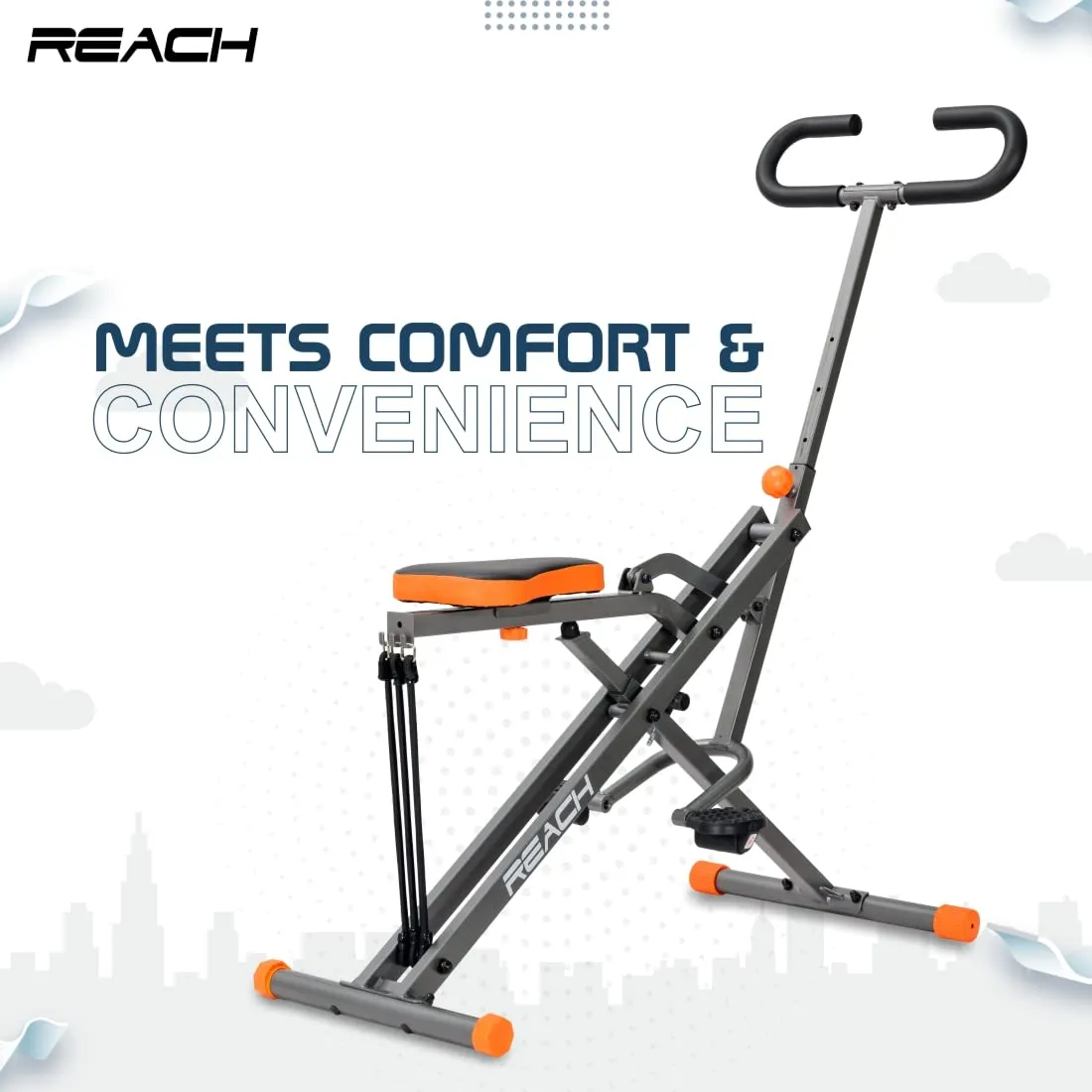 Reach Squat Machine for Home Gym Exercise | Max User Weight 100 kgs | Workout for Glutes | Cardio Training Indoor Fitness Strength Equipment for Total Body Workout | for Men & Women
