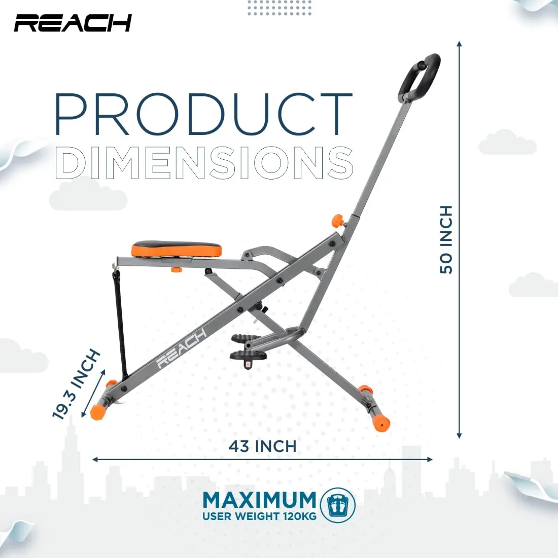 Reach Squat Machine for Home Gym Exercise | Max User Weight 100 kgs | Workout for Glutes | Cardio Training Indoor Fitness Strength Equipment for Total Body Workout | for Men & Women