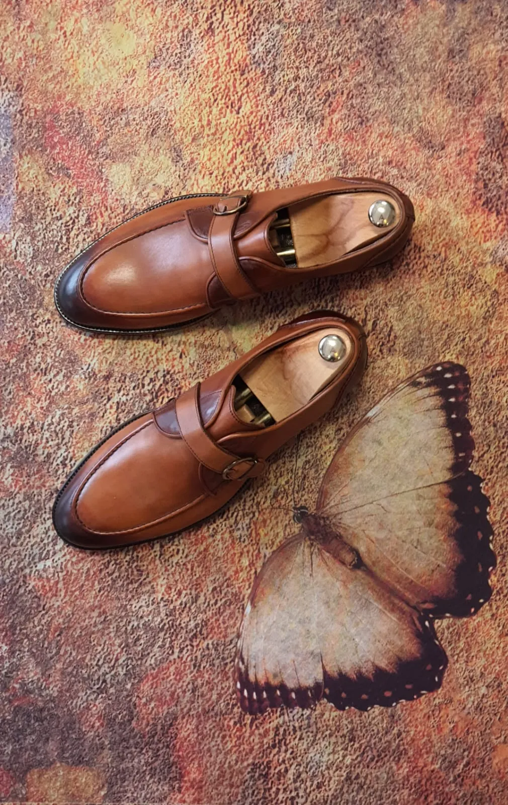 Ross Sardinelli Single Buckled Classic Tan Leather Shoes