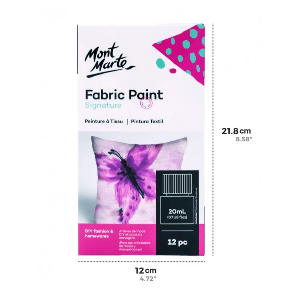 Signature Fabric Paints 12pc x 20ml (0.7oz)