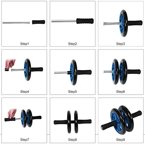 SILENCIO AB Exercise Roller Wheel, Abs Workout Equipment for Abdominal & Core Strength Training, Exercise Wheels for Home Gym Fitness, Ab Machine, AB Fitness Equipment with Knee Pad Accessories