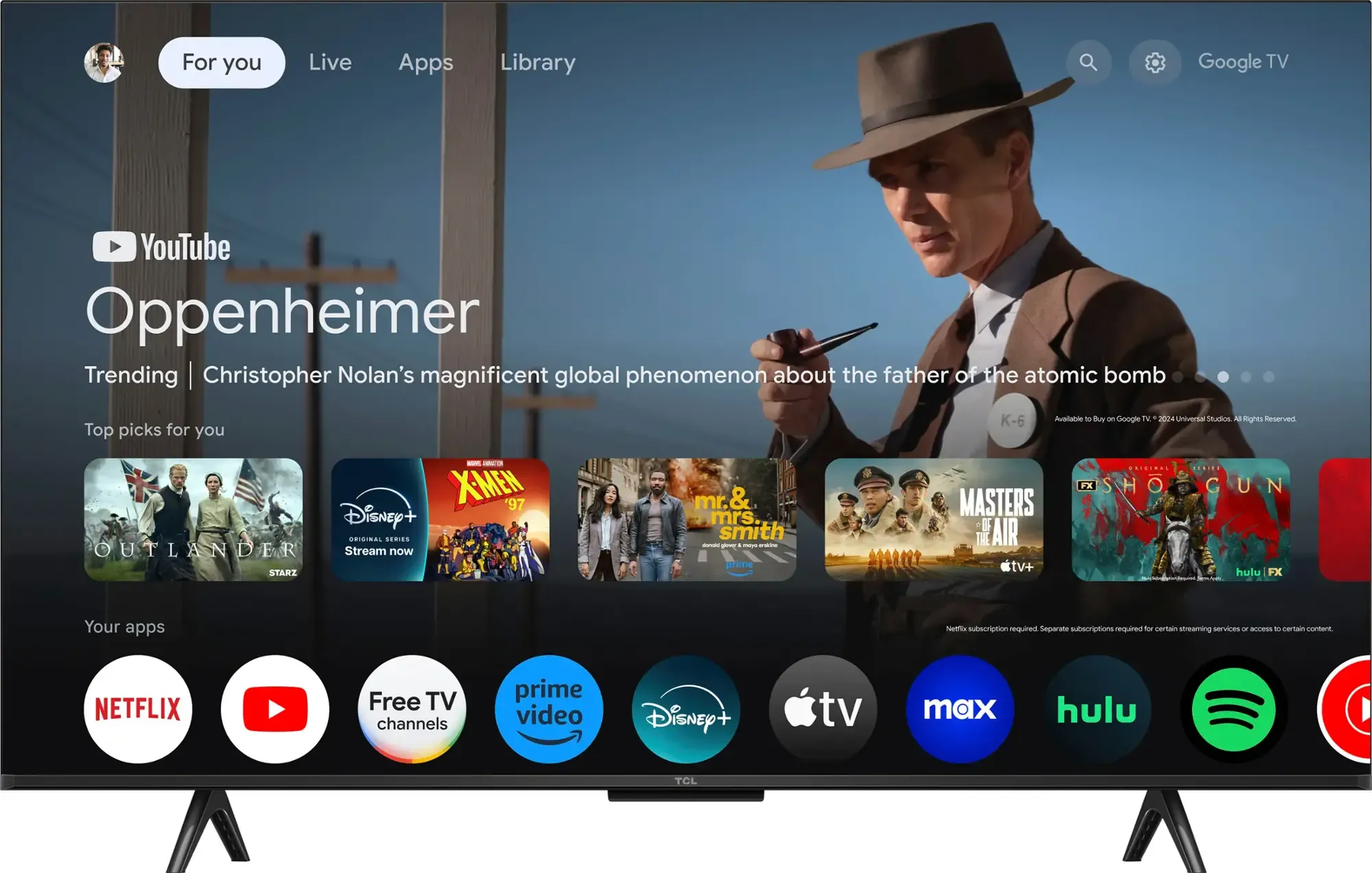TCL 43" S Class 4K UHD HDR LED Smart TV with Google TV (43S551G)